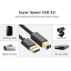 Кабель UGREEN US210 USB 3.0 AM to BM Print Cable (1м / 2м, Black)