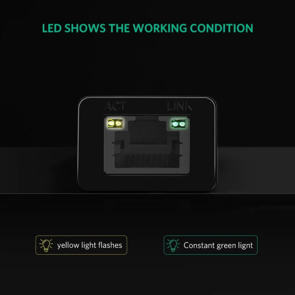 Мережевий адаптер UGREEN US236 USB-C 3.1 Gen1 → Gigabit Ethernet Black