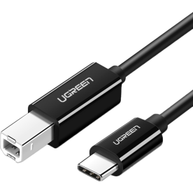 Кабель UGREEN US241 USB-C 2.0 to USB-B 2.0 Print Cable 2m Black (50446)