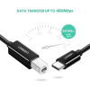 Кабель UGREEN US241 USB-C 2.0 to USB-B 2.0 Print Cable 2m Black (50446)