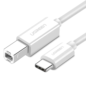 Кабель UGREEN US241 USB-C 2.0 to USB-B 2.0 Print Cable White (40560)