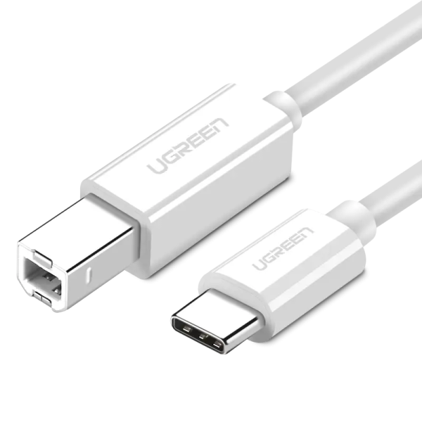 Кабель UGREEN US241 USB-C 2.0 to USB-B 2.0 Print Cable White (40560)