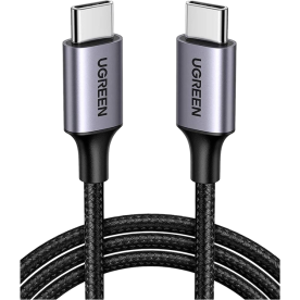 Кабель UGREEN US261 USB Type-C to USB Type-C 60Вт 3A Black/Gray