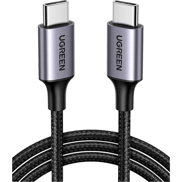 Кабель UGREEN US261 USB Type-C to USB Type-C 60Вт 3A Black/Gray