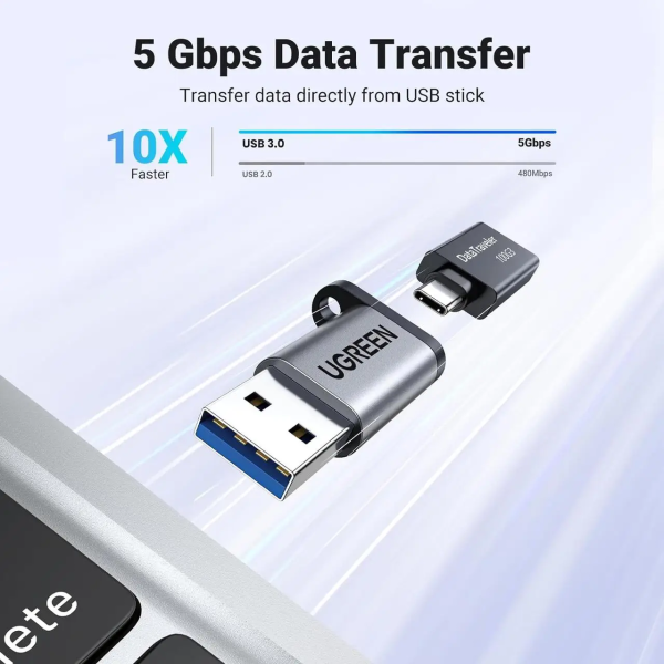 Адаптер Ugreen US276 USB-A 3.0 – USB-C 3.1 (Female)