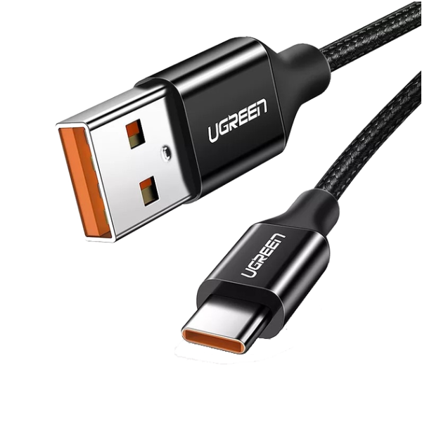 Кабель зарядний UGREEN US279 Type-C 6A 100W Huawei SuperCharge 1.5 м Black Nylon