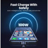 Кабель зарядний UGREEN US279 Type-C 6A 100W Huawei SuperCharge 1.5 м Black Nylon
