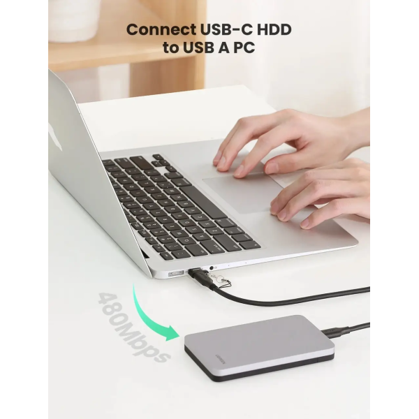 Адаптер Ugreen US280 USB-A to USB-C, 3A, 480 Мбіт/с