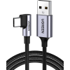 Кабель UGREEN US284 USB 2.0 to USB Type-C 90° QC3.0 Fast Charge Black