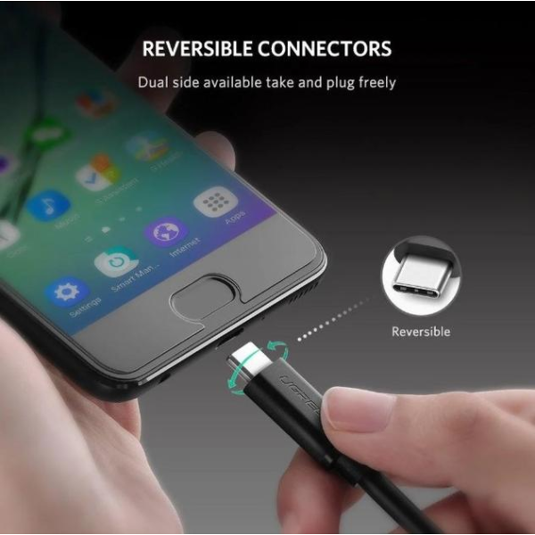 Кабель зарядний UGREEN US286 USB 2.0 Type-C to Type-C PD QC 4.0 Black