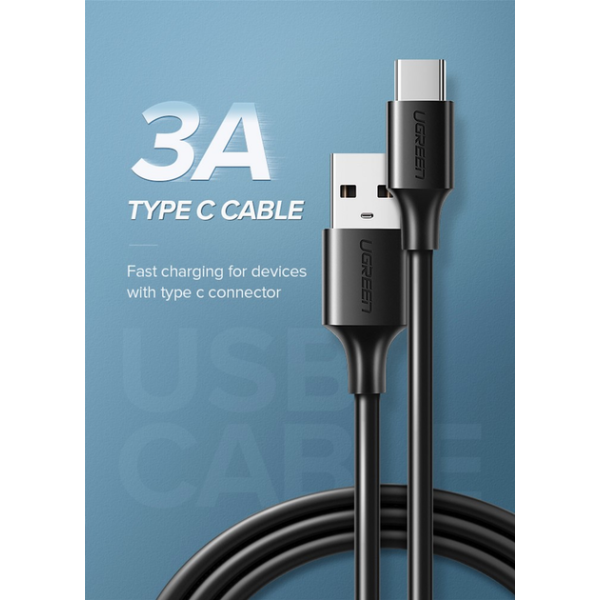 Кабель Ugreen US287 USB 2.0 to Type-C 3A Black