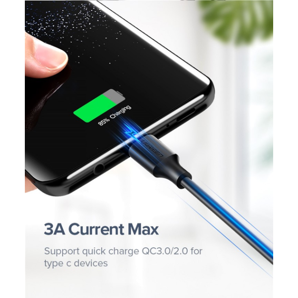 Кабель Ugreen US287 USB 2.0 to Type-C 3A Black
