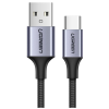 Кабель UGREEN US288 USB-A 2.0 to USB-C 3A Nickel Plated Aluminum Braid Black