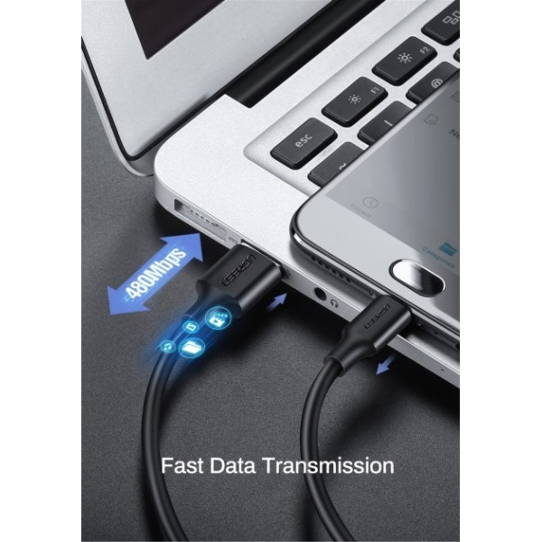 Кабель UGREEN US289 USB 2.0 – MicroUSB QC 3.0, White