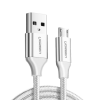 Кабель UGREEN US290 USB 2.0 A to Micro-USB 2.4A Nickel Plated Aluminum Braid White