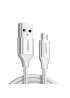 Кабель UGREEN US290 USB 2.0 A to Micro-USB 2.4A Nickel Plated Aluminum Braid White