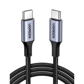 Кабель UGREEN US316 USB-C – USB-C 100W, Space Gray