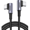Кутовий кабель UGREEN US323 USB-C ↔ USB-C 60W PD з алюмінієвими конекторами