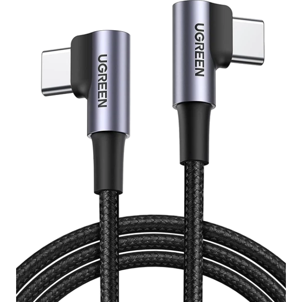 Кутовий кабель UGREEN US323 USB-C ↔ USB-C 60W PD з алюмінієвими конекторами