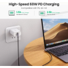 Кутовий кабель UGREEN US323 USB-C ↔ USB-C 60W PD з алюмінієвими конекторами