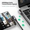 Кутовий кабель UGREEN US323 USB-C ↔ USB-C 60W PD з алюмінієвими конекторами