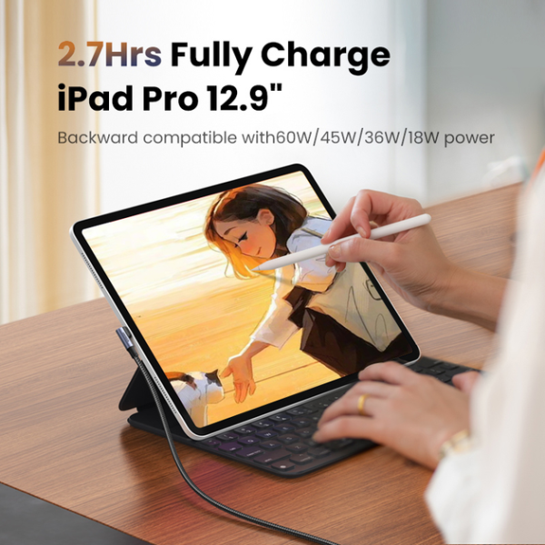 Кабель Ugreen US334 USB Type-C кутовий 100W 1м Black