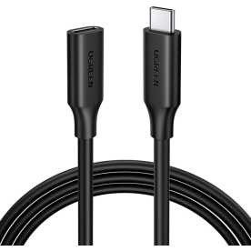 Кабель-подовжувач UGREEN US353 USB-C 3.1 Gen2 100W 10Gbps 1 м Black