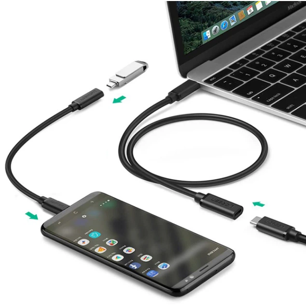 Кабель-подовжувач UGREEN US353 USB-C 3.1 Gen2 100W 10Gbps 1 м Black