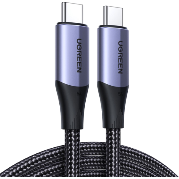 Кабель UGREEN US355 USB-C to USB-C 100W Gen2 5A Data & Fast Charging 1м Black