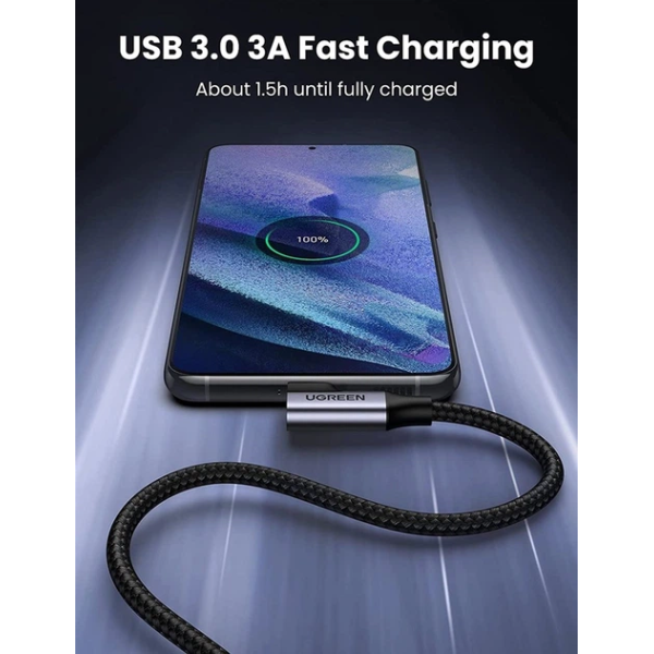 Кутовий кабель UGREEN US385 USB-A → USB-C 3.0, 1 м