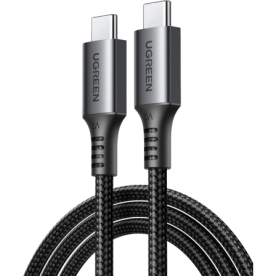Кабель UGREEN C-C 100W Aluminum Case with Braided Cable, Black, US555