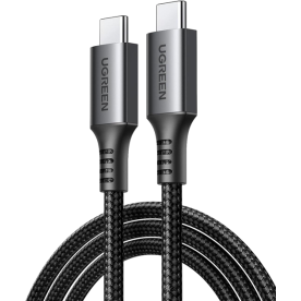 Кабель UGREEN US567 USB-C to USB-C PD 60W Fast Charging 2м Black/Gray