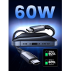 Кабель UGREEN US567 USB-C to USB-C PD 60W Fast Charging 2м Black/Gray