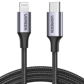 Кабель UGREEN US304 USB-C to Lightning M/M Cable Aluminum Shell Braided