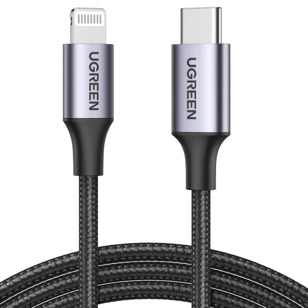 Кабель UGREEN US304 USB-C to Lightning M/M Cable Aluminum Shell Braided
