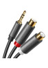 Аудіокабель UGREEN AV109 3.5mm Male to 2xRCA Female Cable 25cm, Gray