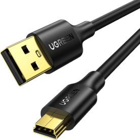 Перехідник UGREEN US132 USB 2.0 A Male to Mini 5 Pin Male Cable 1m (Black) Перехідник UGREEN US132 USB 2.0 A Male to Mini 5 Pin Male Cable 1m (Black)
