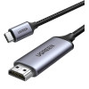 Кабель UGREEN MM142 USB-C to HDMI Male to Male Cable Aluminum Shell 1.5m (Gray Black)