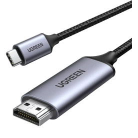 Кабель UGREEN MM142 USB-C to HDMI Male to Male Cable Aluminum Shell 1.5m (Gray Black)
