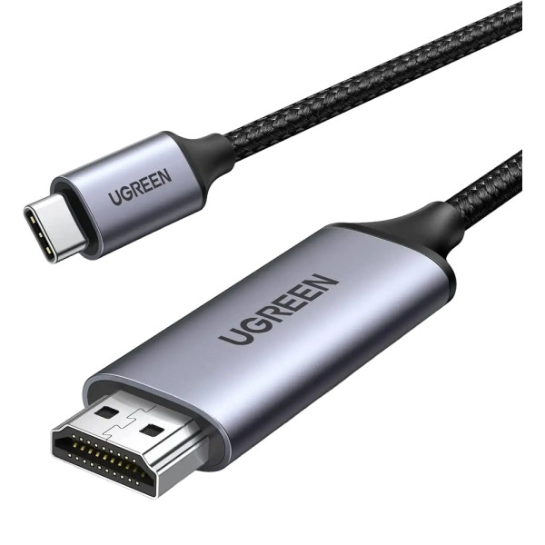 Кабель UGREEN MM142 USB-C to HDMI Male to Male Cable Aluminum Shell 1.5m (Gray Black)