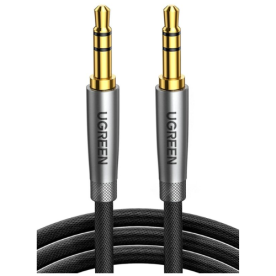 Кабель UGREEN AV183 3.5mm to 3.5mm 4-Pole M/M Audio Cable Alu Case, Gray