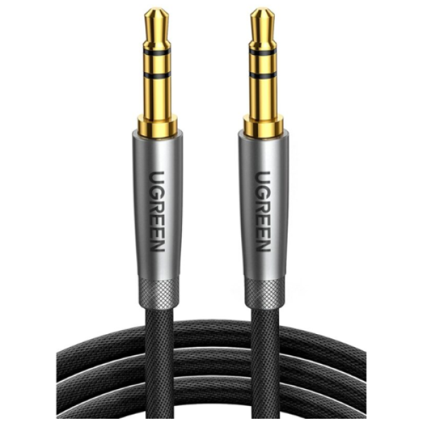 Кабель UGREEN AV183 3.5mm to 3.5mm 4-Pole M/M Audio Cable Alu Case, Gray