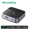 Спліттер UGREEN AW503 USB-C + HDMI Switch 2 In 1 Out 4K@60Hz, Black