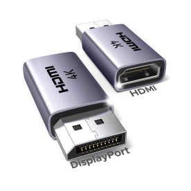 Адаптер UGREEN DP130 DisplayPort to HDMI 4K Adapter, 2pcs, Gray
