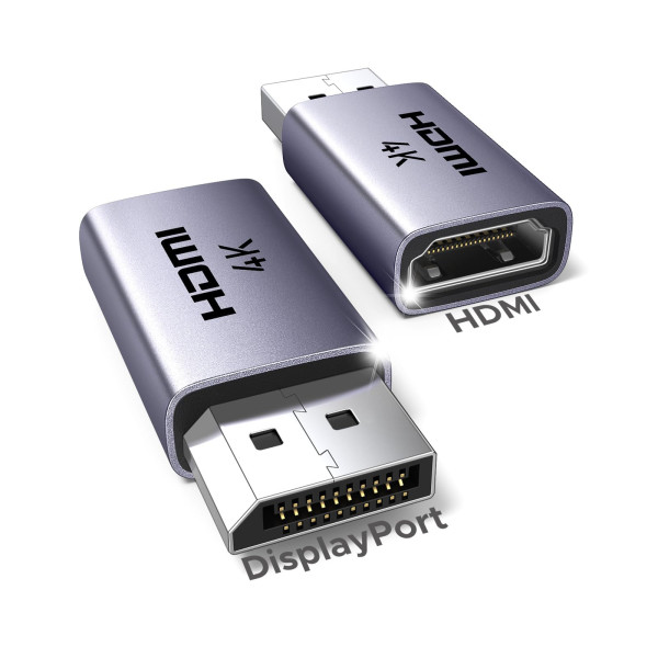 Адаптер UGREEN DP130 DisplayPort to HDMI 4K Adapter, 2pcs, Gray