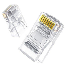 Конектор UGREEN NW120 Cat-6 UTP RJ-45 Modular Plugs, 100 шт, Transparent