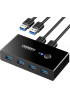 Спліттер UGREEN US216 2 In 4 Out USB 3.0 Sharing Switch Box, Black