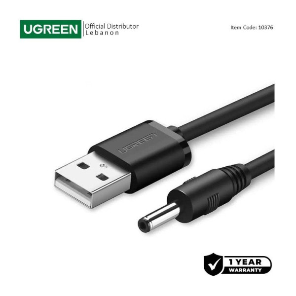 Кабель UGREEN US277 USB 2.0 Male to DC 3.5mm, 1m, Black