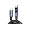 Кабель Ugreen L529 USB-C to USB-C 100W з розумним цифровим дисплеєм Fast Charging Cable, Space Gray