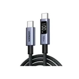 Кабель Ugreen L529 USB-C to USB-C 100W з розумним цифровим дисплеєм Fast Charging Cable, Space Gray